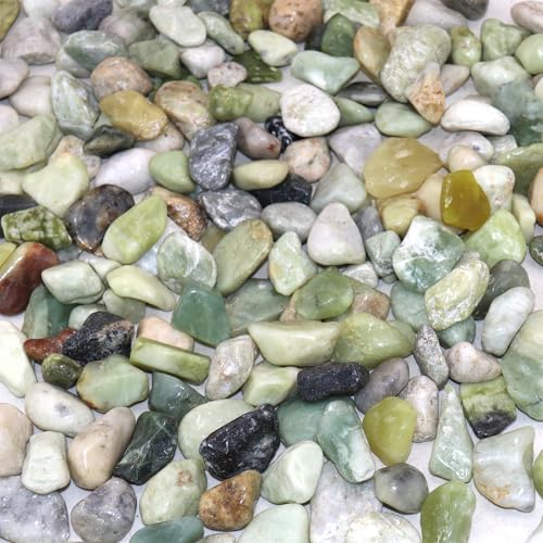 Green Jade Polished Rocks for Plants, Decorative Pebbles, 0.5-1 Inch, 18lb - color: GREEN JADE - POLISHED, size: SM (0.5 to 1 Inch)