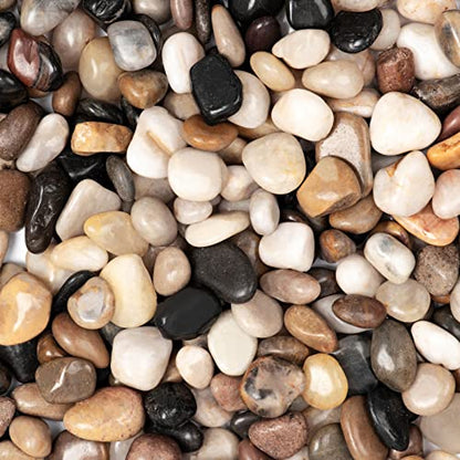 11lbs Natural River Rocks, Polished Pebbles for Plants Garden, 0.3-0.8 inch Decorative Peach Stones, Ideal for Fish Tank, Vases, Crafting, Home Decor and Garden Landscaping Rocks,Mix - size: 11 Pounds, style: Mixed