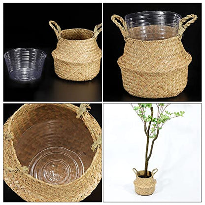 MECCANIXITY Plant Pot Saucer 8 Inch Plastic Round Flower Drip Tray for Indoor Outdoor, Clear Pack of 10 - size: 20.3x8.5cm