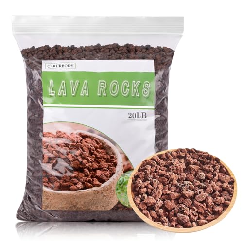 Lava Rocks for Plants -100% Pure Volcanic Rock No Dyes or Chemicals-Best Lava Stones Top Dressing for Cacti Succulents Plants,Bonsai (Red, 20LBS) - color: Red, size: 20LBS