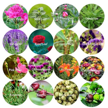 16 Bags Set Dried Flowers Artisan Dried Flower Kit - Candle Making Soap Making DIY Candel Flowers-,Lavender,Roseleaf,Pink Rose,Jasmine,Petal and More - color: Styleb 16 Bags*0.3oz