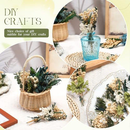 Layhit 12 Pcs Mini Dried Flower Bouquet Boho for Wedding,Fresh | Rustic Boutonniere Bridesmaid Gifts,Handmade Dry Flowers Decor, Bulk Dried Flowers in Vase, DIY Crafts Home Decor - style: Eucalyptus