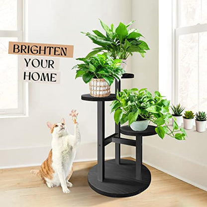 GEEBOBO 3 Tier Plant Stand Indoor - color: Black - 3 Tier