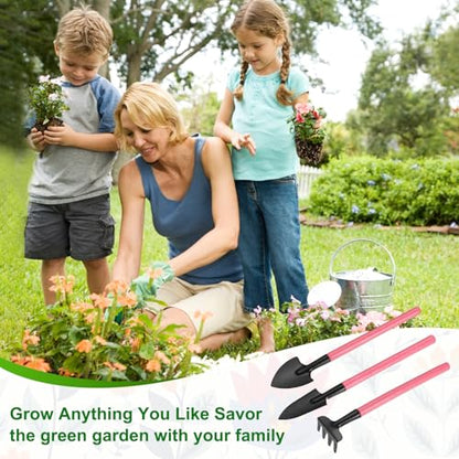 M METERXITY 1-Set Mini Gardening Tools, Stainless Steel Miniature Gardening Rake, Trowel, and Shovel for Seedlings/Bonsai/Succulents/Herbs/Terrariums and Planting, Mini Shovel [Pink] - color: Pink