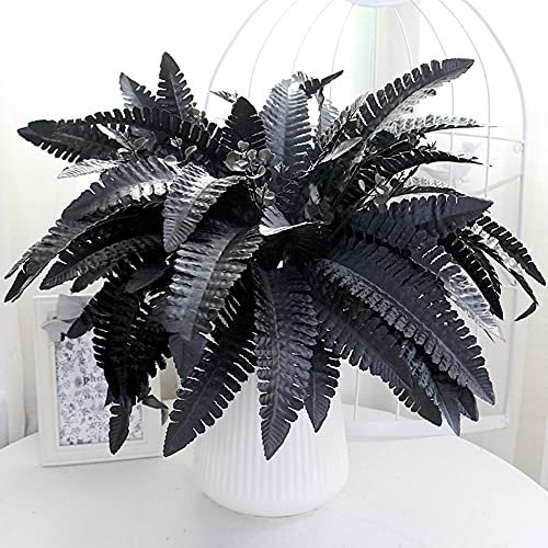 Fern Preserved Black Ferns, Dried Boston Fern with Stems,Real Leaves for Dried Flowers Arrangements Wedding Garland Bouquets Home Party Decorations
