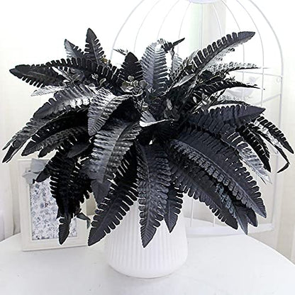 Fern Preserved Black Ferns, Dried Boston Fern with Stems,Real Leaves for Dried Flowers Arrangements Wedding Garland Bouquets Home Party Decorations