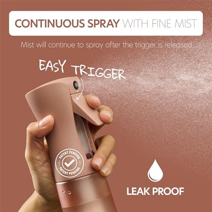 10 OZ Continuous Spray Bottles - Ultra Fine Mist Sprayer | Water Spray Bottle For Hair Stuff, Mister Spray Bottle For Plants Mister | Hair Spray Bottles For Hairstyling, Cleaning, Salons - color: Terra Cotta