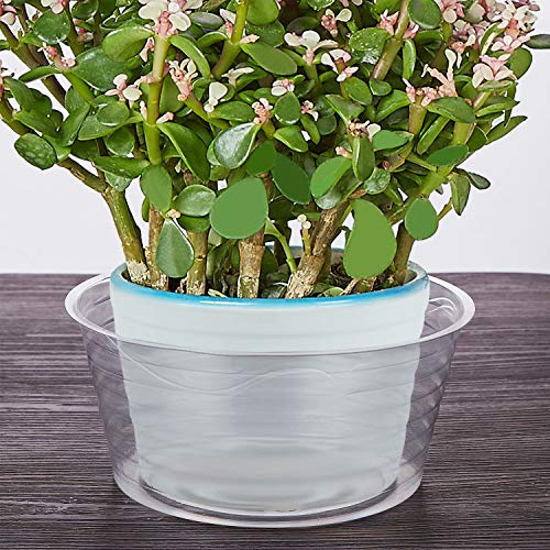Idyllize 10 Pieces of 10 Inch Clear Thin Deep Plastic Plant Saucer Drip Tray for Pots (10'') - size: 10''