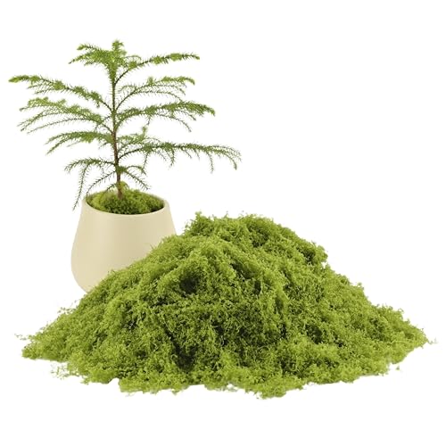 Caiyjhao Green Simulation Moss, Forest Filiform False Grass, Used to Make Landscape, Wall, Easter, Artificial Green Plant Decoration, Any DIY Crafts, (Light Green 3.5oz) - color: lightgreen