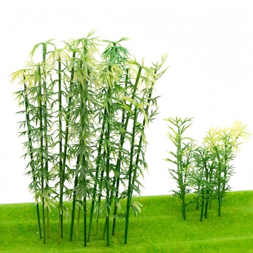 100 Pcs 1:75 Scale Green Bamboo Trees for Train Scenery Fairy Garden