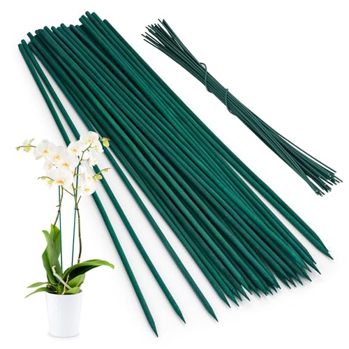 90 PCS Green Bamboo Plant Stake 16 inch Green Floral Sticks - size: 16inch