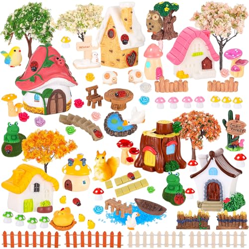 118 PCS Mini Fairy Garden House Accessories Kit Garden Decorations