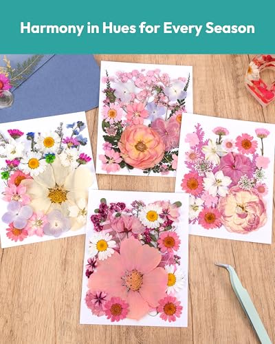 Dried Flowers, Resiners 100Pcs Pressed Flowers for Craft Baby Pink Real Natural Dried Flowers Dry Leaves Kit for DIY Making Crafts Resin Soap Candle Scrapbook Supplies Card Making Jewelry - color: Light Pink 100pcs