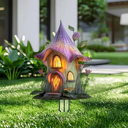 House Garden Stakes Decor Yard Acrylic - 2D Spring Garden Acrylic Sign Decoration, Yard Art, Gift for Nature Lovers, for Indoor & Outdoor Flower Pots, Yard, Mini Gardens & Lawn (5.9”x5.9”) Y35