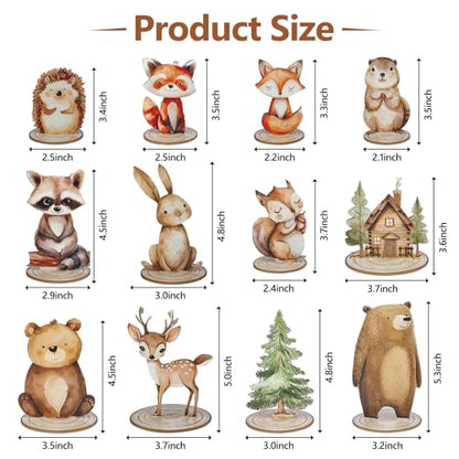 12 Pack Woodland Animals Baby Shower Decorations, Kid Forest Happy Birthday Decoration Centerpieces for Tables Woodland Nursery Animal Decor Home Office Farmhouse