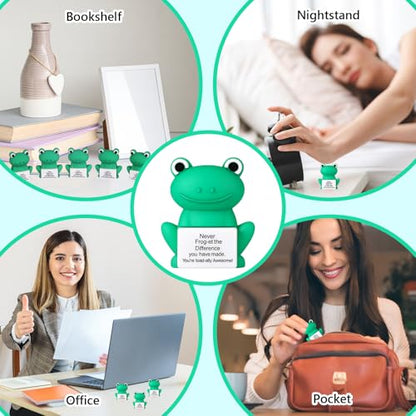Gejoy 25 Pcs Mini Rubber Frog Toys Positive Mini Frogs Figures | Tiny Figurines to Hide, Frog Gifts with Motivational Quote, Birthday Encouragement Gifts for Coworker Desk Decor - style: Frog