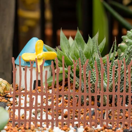 UPKOCH Miniature Farm Fence Toy Set 3.93 X 2.36 in Mini Fence for Dollhouse Fairy Garden Micro Landscape Farm Model Table Decoration DIY Miniature Decoration