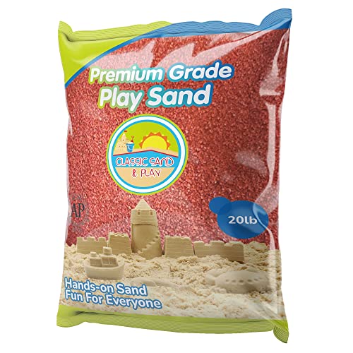 Classic Sand and Play Orange Colored Play Sand, 20 lb. Bag, Natural and Non-Toxic, Fun Wet and Dry Indoor and Outdoor, Sandbox, Therapy, and Table Use, Building, Stimulate Sensory Needs - color: Orange