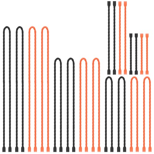20pcs 3-24In Silicone Cable Ties Reusable Steel-Core Twist Ties Wire Straps - color: Black&orange, size: 3-24 Inch