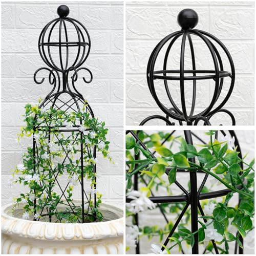 Metal Garden Obelisk Trellis for Climbing Plants - 27.1"x7.8" - size: 27" x 8"