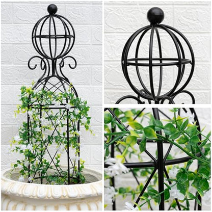 Metal Garden Obelisk Trellis for Climbing Plants - 27.1"x7.8" - size: 27" x 8"