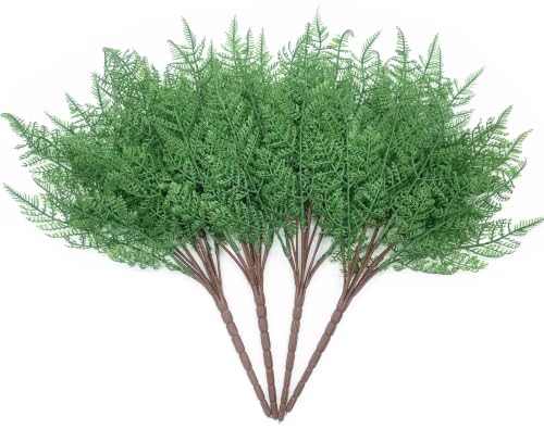 Artificial Shrubs Bushes, Plastic Fern Leaves Persian Grass Fake Plants 4ps - color: Fern Leaves-4 Pcs