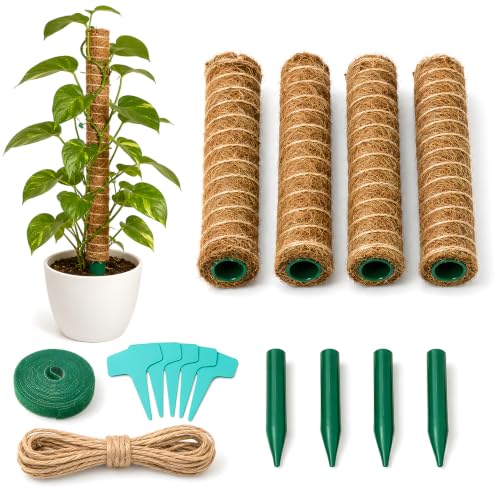 Moss Pole for Monstera, 4 Pack 16in Stackable Plant Support
