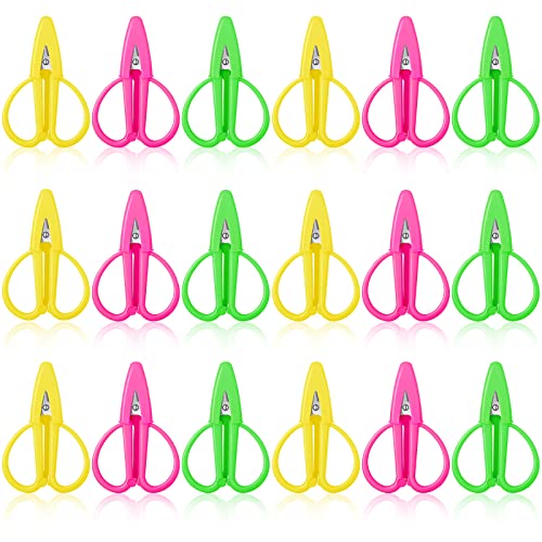 Ferraycle 18 Pcs Mini Scissors Multicolor Tiny Travel Scissors with Cover Portable Detail Sewing Scissor for DIY Embroidery Paper Cutting Sewing Knitting Crafting, 2.56 x 1.65 Inch