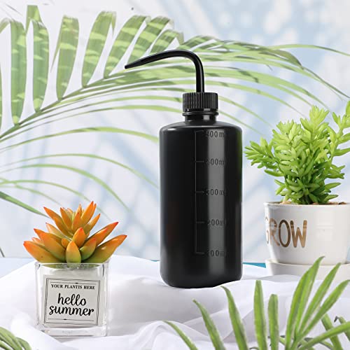 Epakh 6 Pcs 500 ml Tattoo Wash Bottle Water Squirt Bottle Lab Squeeze Bottles Lash Water Bottle Squeezer Safety Rinse Bottle for Eyelash Extensions, Tattoo Supplies, Cleaning, Succulent (Black)