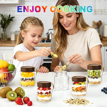 10 oz Glass Jars Set of 2, Spice Jar Round Storage Canister with Airtight Wooden Lid Clear Glass Food Jar for Pantry Sugar Tea Coffee Bean Spice Cookies Bath Salts (10oz/300ml-2 pack-with spoon) - color: 10oz/300ml-2 pack-with spoon