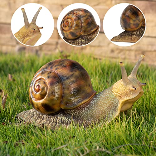 Garden Snail Sculpture, Reptile Resin Sculpture, Suitable for Outdoor Courtyard Pond Garden Lawn Decor Landscape, is the for Garden Enthusiasts (7 inches) - size: 8inch