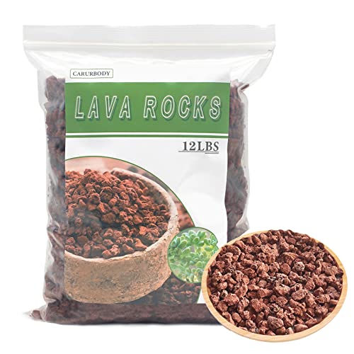 Red Lava Rocks for Plants -100% Pure Volcanic Rock No Dyes or Chemicals-Best Lava Stones Top Dressing for Cacti Succulents Plants,Bonsai-12LBS - color: Red, size: 12LBS