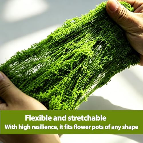 Fake Green Moss for Potted Plants 17.63OZ (500g), Artificial Moss for Crafts DIY Fairy Gardens Wedding Party, Faux Moss for Floral Arrangements,Micro-Landscape Table Centerpieces Filler Decor