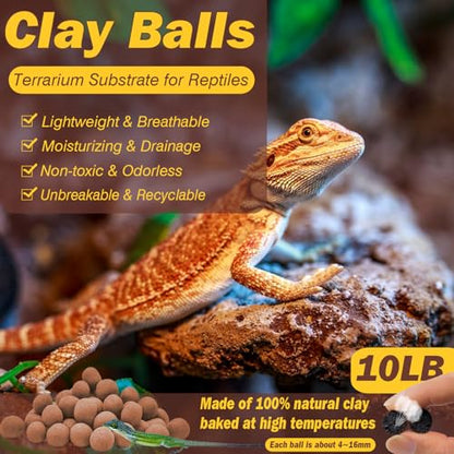 ZeeDix 10 LBS Leca Clay Balls for Reptile & Terrarium Substrate - color: 10LBS