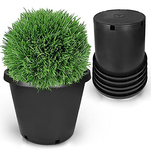 5-Pack 12.7 Gallon Round Planter Nursery Pots, Flower Plant Container Injection Molded Plastic Nursery Pots Gardening Pot for Indoor Outdoor Vegetables, Succulents, Black - color: Black, size: Round-15Gallon-5pcs