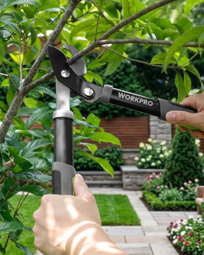 WORKPRO 15-Inch Bypass Loppers, Branch Cutter with Gear System