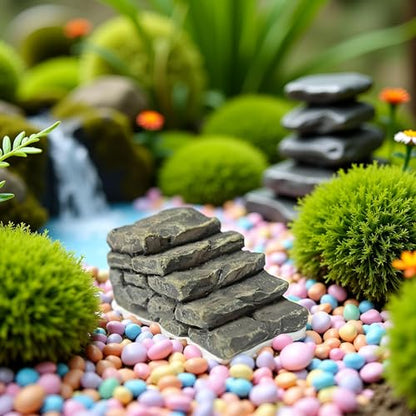 Jowxsx Miniature Resin Bridge Stair Stone Straight Bridge Stairs Stone Steps Garden Fairy Ornament Flower Pot Plant Micro Landscaping Outdoor Statues Garden Outdoor Decor Sculptures and Statues