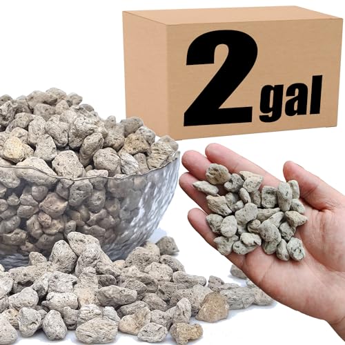 Organic Pumice for Bonsai and Horticultural 100% Natural (2 gallons, 1/2 inch) - color: 2 gallons, size: 1/2 inch