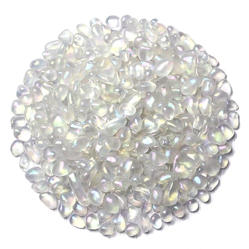 WAYBER 1 Lb Tumbled Sea Glass Pebbles Decorative Glass Stones, Hyun-White | Vivid Long-Lasting Hues, Lustrous Polished Finish, Non-Toxic Material, Ideal for DIY Crafts & Home Decorations - color: Hyun White
