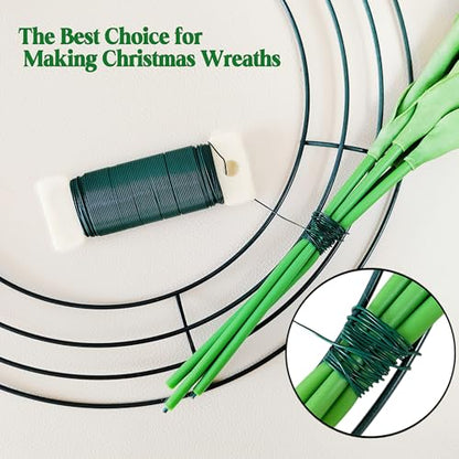 22 Gauge Green Floral Wire 3 Pack 114 Yards Flexible Paddle Wire for Christmas Wreath Tree,Crafts,Garland and Floral Arrangements (3,Green, 114 Yards) - color: Green