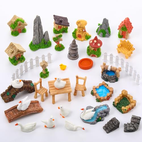 35 Pcs Fairy Garden Accessories, Miniature Ornaments - color: Multicolor-red