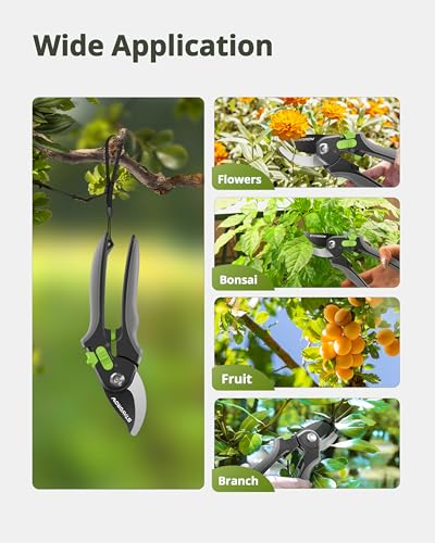 8.5" Pruning Shears for Gardening SK5 Sharp Garden Shears - size: 8.5" Bypass