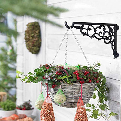 Heavy Duty Plant Hanger Bracket, 13" Aluminum Wall Hanging Plants Brackets | 120 LB Capacity, Rust Proof Hanging Plant Bracket for Outside Porch Patio, Bracket for Heavy Planters Bird Feeders, Lanterns - style: Rose vine shape