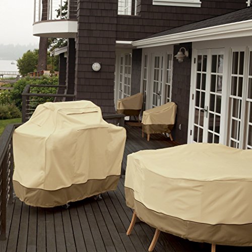 Classic Accessories Veranda Water-Resistant 66 Inch Square Patio Bar Table & Chair Set Cover, Outdoor Table Cover - size: 66"L x 66"W x 34"H