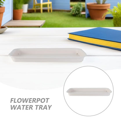 Healeved 3pcs Plastic Flowerpot Trays Rectangular Plant Saucer Elegant Square Plant Water Plate Bonsai Water Trays - size: 40.00X14.30X3.20CM
