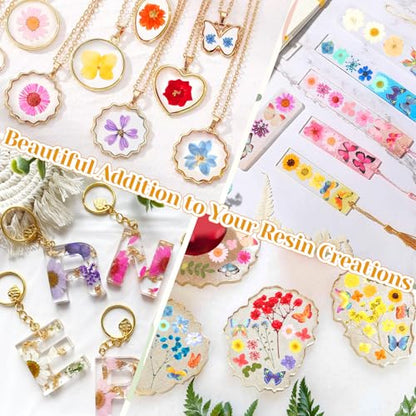 318 PCS Pressed Flowers Butterfly Stickers for Craft, Real Dried Pressed Flowers Bulk Natural Dry Flowers Floral with DIY Butterfly Stickers Tweezers for Art, Resin Mold, Candles, Soap, Jewelry Making - color: 318 Pcs Pressed Flowers Butterfly Stickers