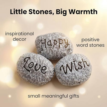 Inspirational Stone Set 10Pcs Engraved Pebbles Garden Decor