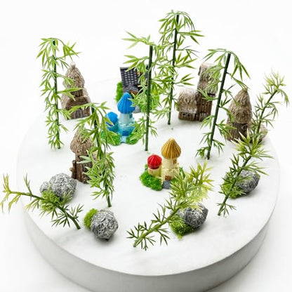 Woohome Fairy Garden Kits 45 PCS Miniature Garden Accessories Micro Landscape Miniature Figurines for DIY Micro Landscape Ornaments