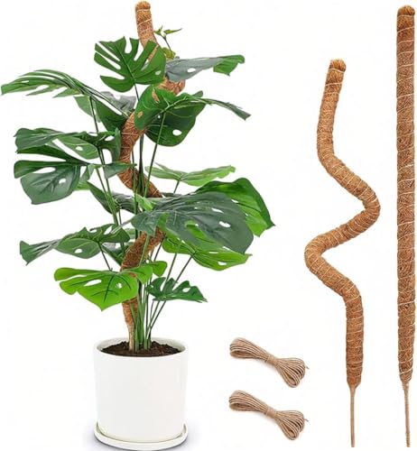 Bendable 28 Inches Moss Pole - 2 Pack Monstera Plant Support Stakes