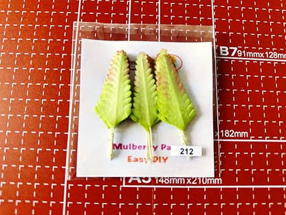 Ploen 25 pcs Light Green Leaves Ferns Mulberry Paper Leaves with Wire Stems Fern1 Leaf Mulberry Paper Craft Supplies Scrapbooking Embellishments for so Many Card DIY Craft Projects Leaves212
